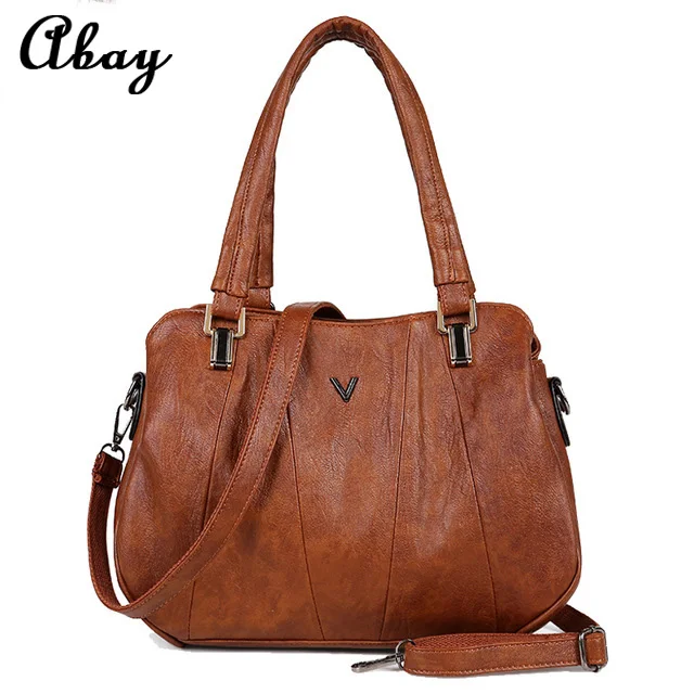

2019 Retro Women Handbags Three-layer Pocket Female Messenger Bags Women Luxury Leather Shoulder Bag Fashion Casual Lady Tote