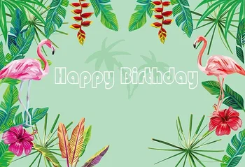

Vinyl Photography Background Birthday Party children newborn Flamingo Rainforest Background Photocall for photo studio