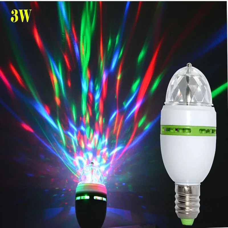 disco bulb E27 RGB LED Lamp 3W Colorful Magic Bulbs AC 85 265V 110V