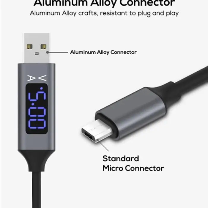 Usb type C Micro USB кабель для redmi k20 pro Быстрая зарядка с светодиодный цифровым дисплеем