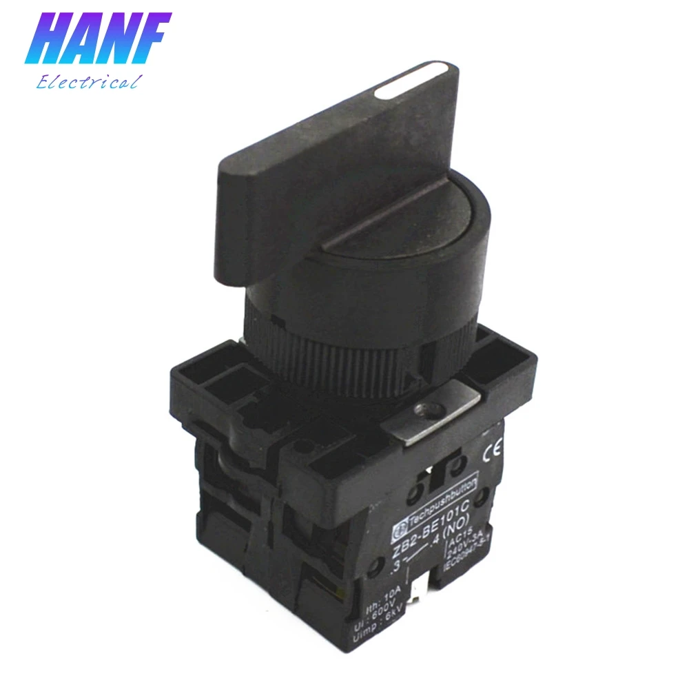 22mm 10A Locking 2 NO Three 3-Position Rotary Selector Select Switch ZB2