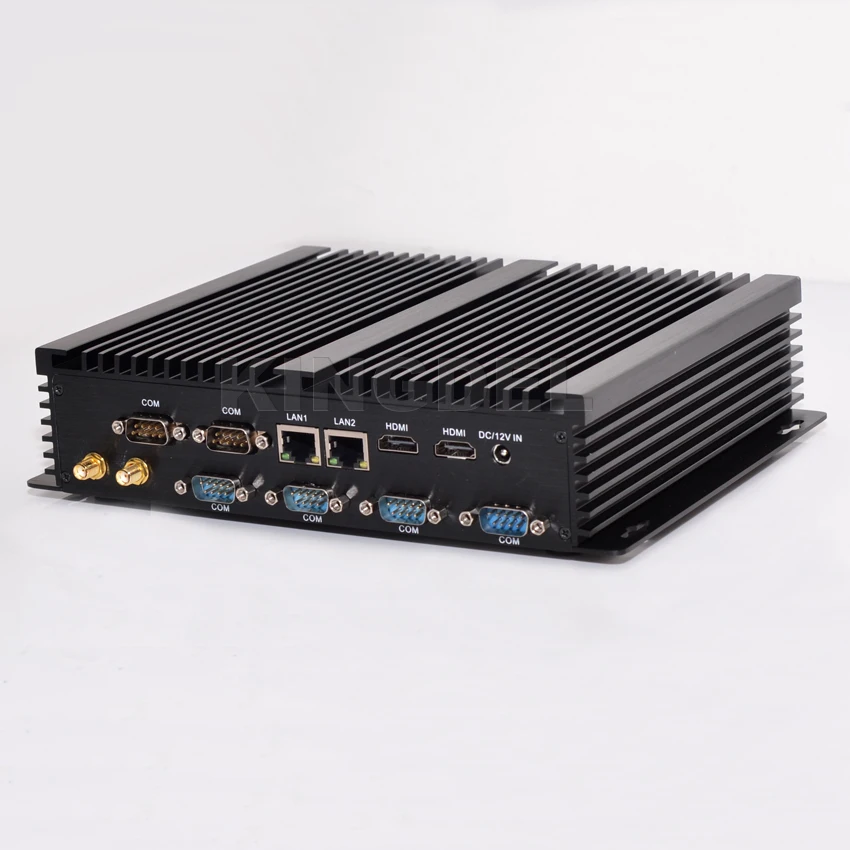 Beste Kingdel Fanless Mini Industri euml;le PC Desktop Computer Intel Core i5 4200U Dual LAN HTPC 6 * COM RS232 4 * USB3.0 Wifi Windows 10 Pro