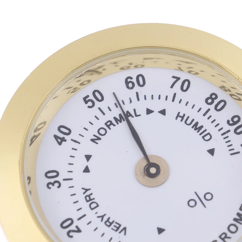 

37mm Round Gold Cigar Smoking Measure Hygrometer Humidity Moisturizing