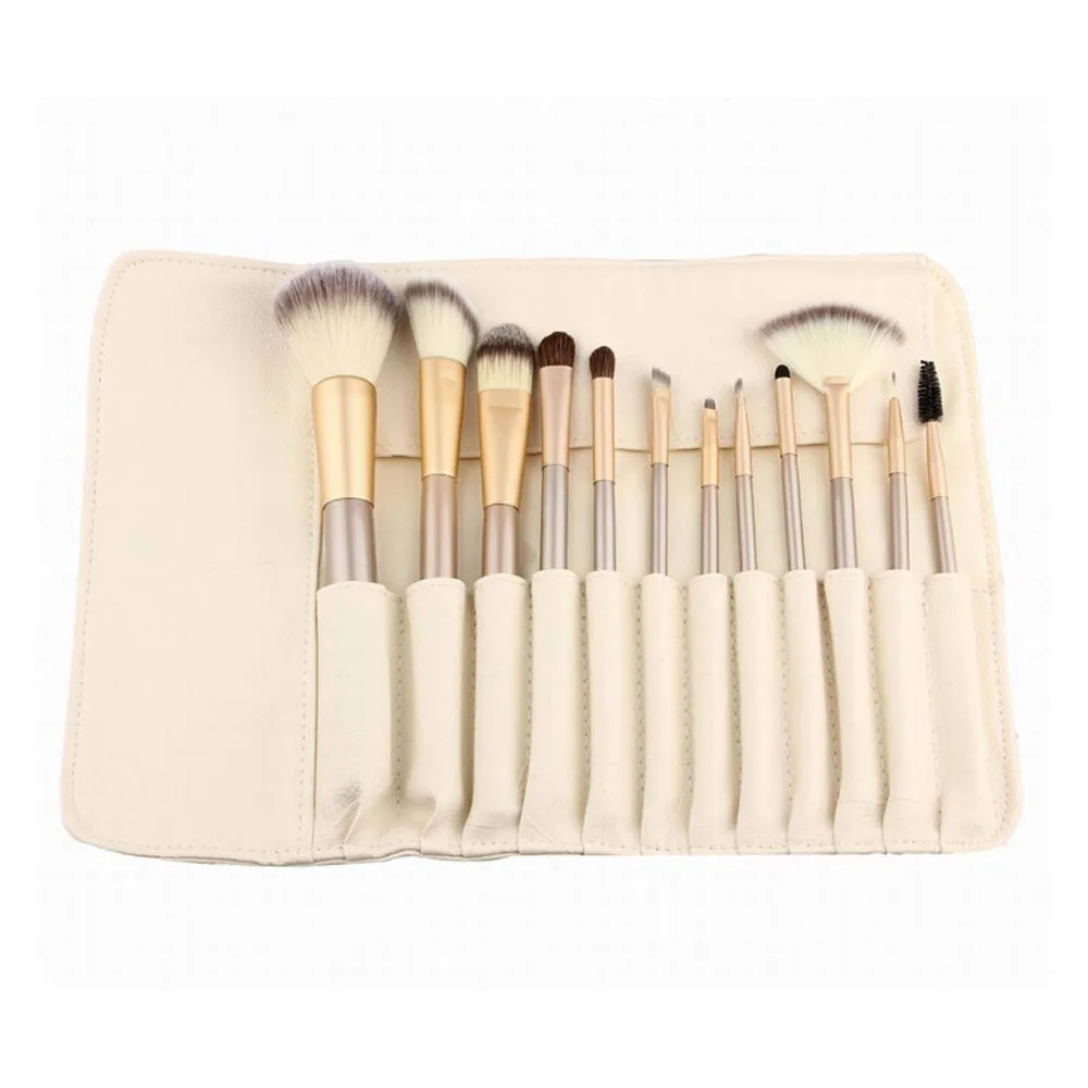 

12Pcs Makeup Brushes set Professional with case Makeup Brushes set Fondation Eyeshadow Cosmetic Tool with Leather W10