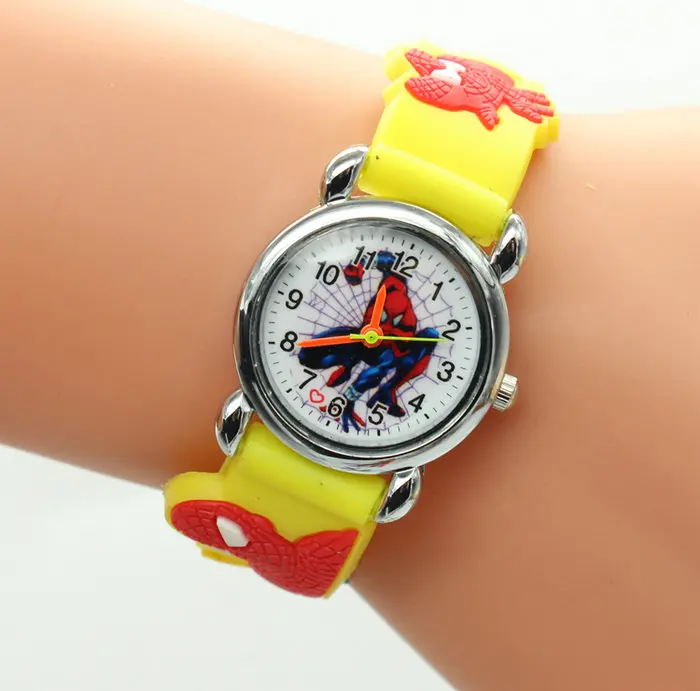 Горячие распродажа, модная обувь Человек-паук часы Дети часы Стильная футболка с изображением персонажей видеоигр часы классная детская 3d