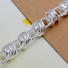 Браслет 925 серебряный браслет 925 Серебряный Модный Ювелирный Браслет двойной круг ювелирные изделия оптом skdj LH072