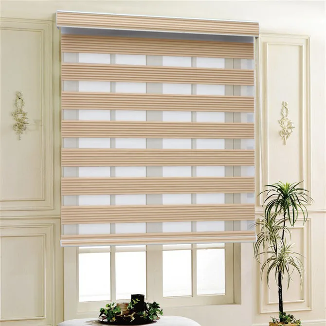 

Pleated Day Night Zebra Dual Roller Blinds Curtain B7 Pattern in Manual or Motorize Finished Product Customize Size