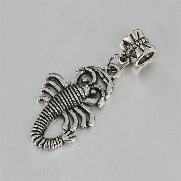 

free shipping 1pc christmas gift European antique scorpion bead pendant charms Fits Pandora Charm Bracelets PCA058
