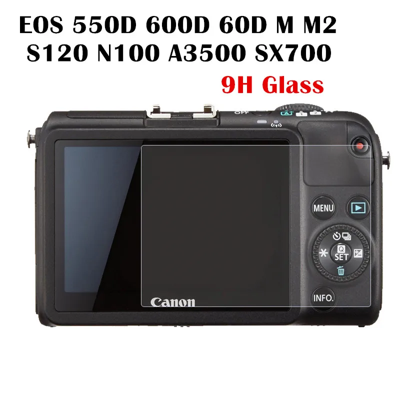 2 шт./лот 9 H закаленное Стекло Экран Защитная пленка для Canon EOS 550D 600D 60D M M2 S120 N100 a3500