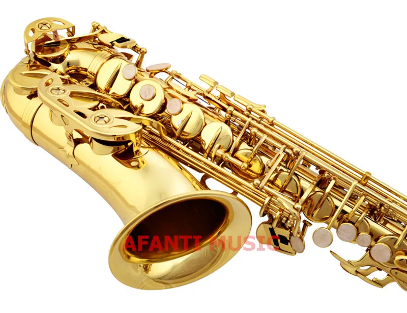 Afanti музыка Eb латунный корпус золотой лак альт саксофон(ASE-920