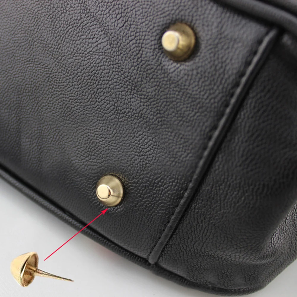100 шт 12 мм Изделия из металла ножки для сумочки заклепками пирсинг для Кошелек Сумочка рокерские заклепки сумка из кожи DIY аксессуары