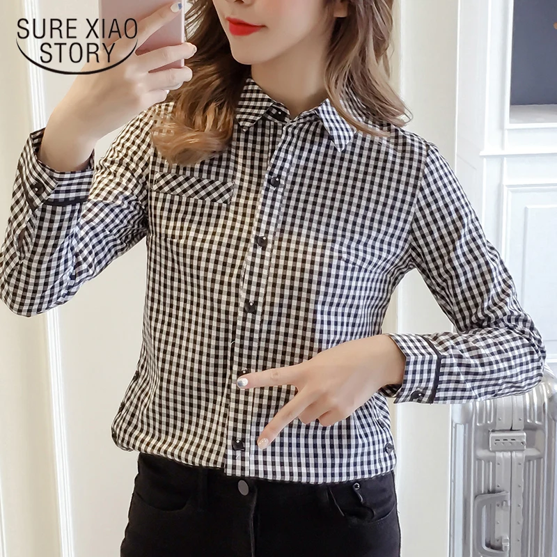 Весенняя модная женская блузка в горошек с стоячим воротником и топ для офисных леди, рубашки с длинным рукавом, блузка и топ 3076 50
