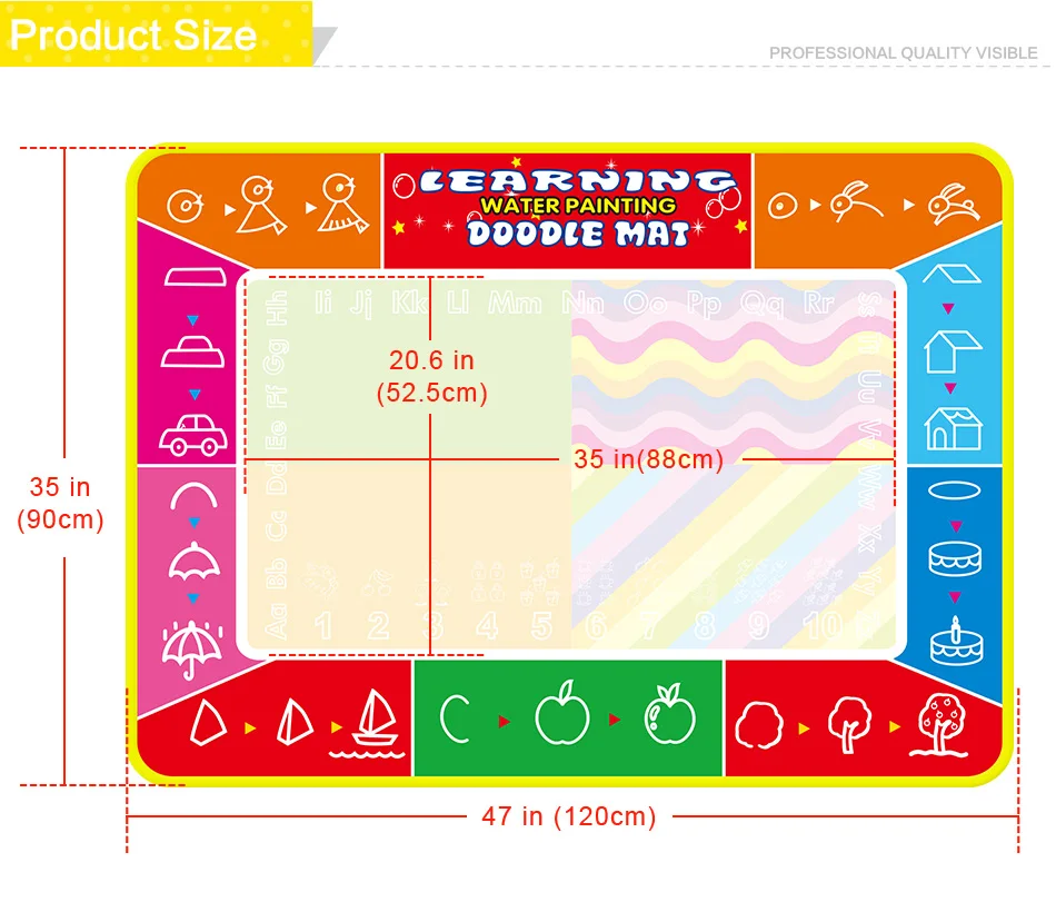 Большой размер 120*90 см Коврик для рисования водой коврик с волшебной ручкой доска для рисования детский ковер для рисования Обучающие Развивающие игрушки для детей
