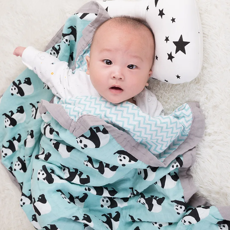 

Baby Blanket Organic Cotton Muslin Super Soft Thick Quilt Swaddle Kids Bath Towel Stroller Monthly Blankets Newborn Wrap Swaddle