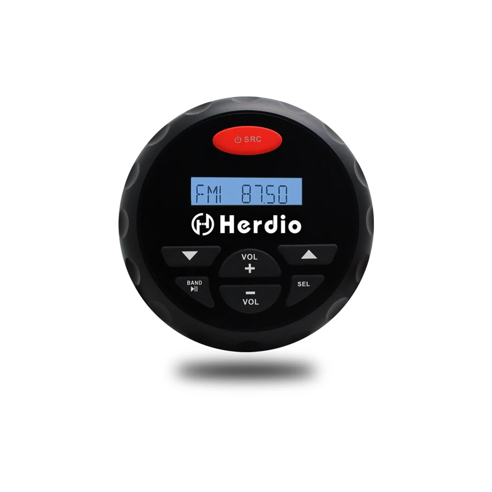 

Bluetooth Stereo Waterproof Radio Marine FM AM Receiver Boat Motorcycle USB MP3 4 Inch Gauge Player for Boat SPA UTV ATV Car