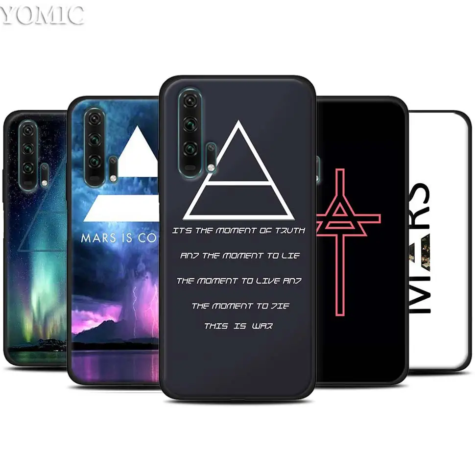 

Thirty 30 Second To Mars 30STM Black Silicone Case for Huawei Honor 20 Pro 10 20 Lite 20i V20 8X 8C 8A 8S Play Enjoy 9e 9s Case