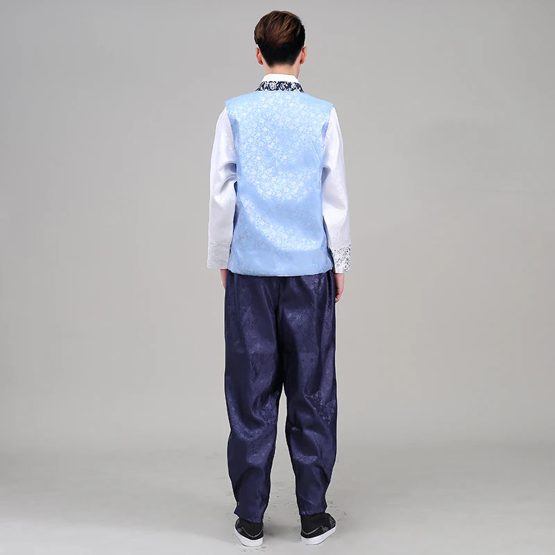 New Men Hanbok Costume Top+pant+vest 3 Pcs Korean Hanbok Male Korean Traditional Clothing Stage Dance Performance Costume 8