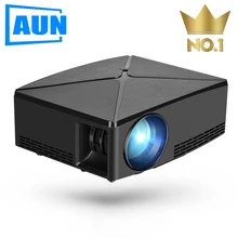 AUN Proyector C80 UP, разрешение 1280×720, 2200 люмен с Android wifi HD мультимедийный проектор для домашнего кинотеатра, дополнительный мини-проектор C80