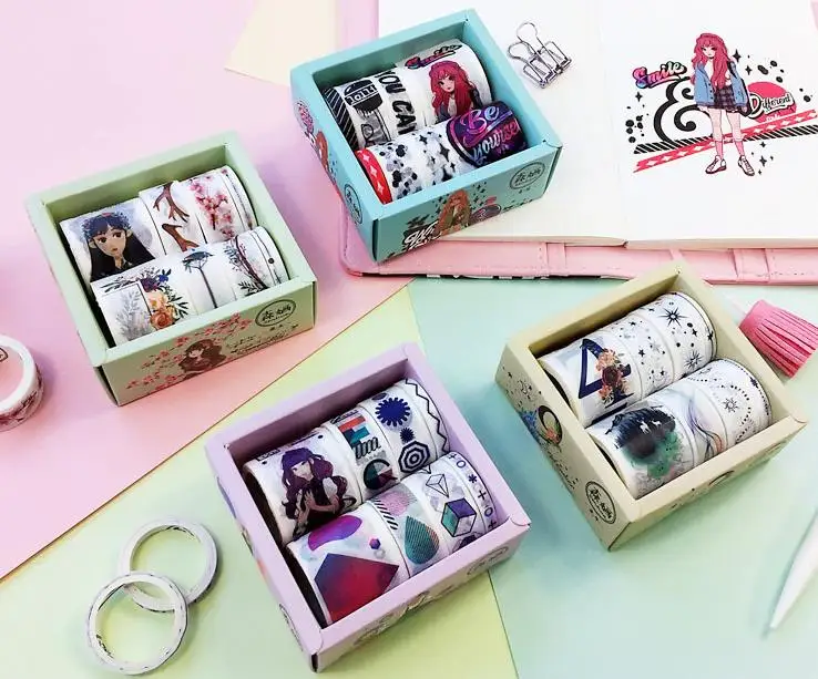 8 шт./упак. Kawaii крутая серия для девочек васи лента дневник DIY декоративная бумага Маскировочные ленты Корейская канцелярская этикетка наклейки подарок