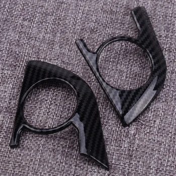 

DWCX 2pcs/set Carbon Fiber Style Steering Wheel Button Decoration Frame Cover Trim Fit for Toyota Camry 2018-2019