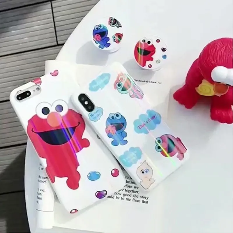 Sesame Street Phone Case for Iphone X 6 6S 7 8 Plus Cover Soft TPU Stand Air Bag Holder Coque Funda |