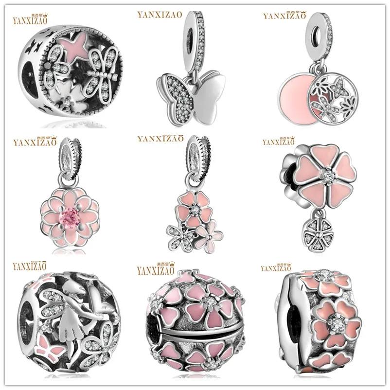 925 Sterling Silver European CZ Charm Beads Fit Pandora Style Bracelet Pendant Necklace DIY Jewelry Originals