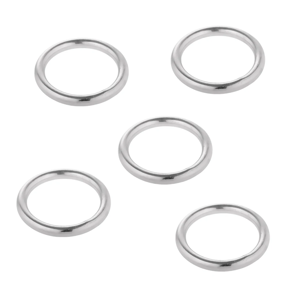 5x Polish 304 Stainless Steel O Ring Vessel Boat Ship Fastener 4*35mm for Luggage Bags Saddles Hammock Yoga Hanging Ring
