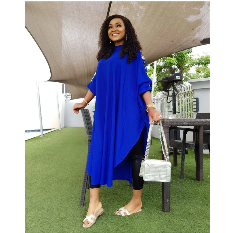 

New style classic African women's clothing Dashiki fashion stretch Sequined loose plus-size dresses size L XL XXL XXXL