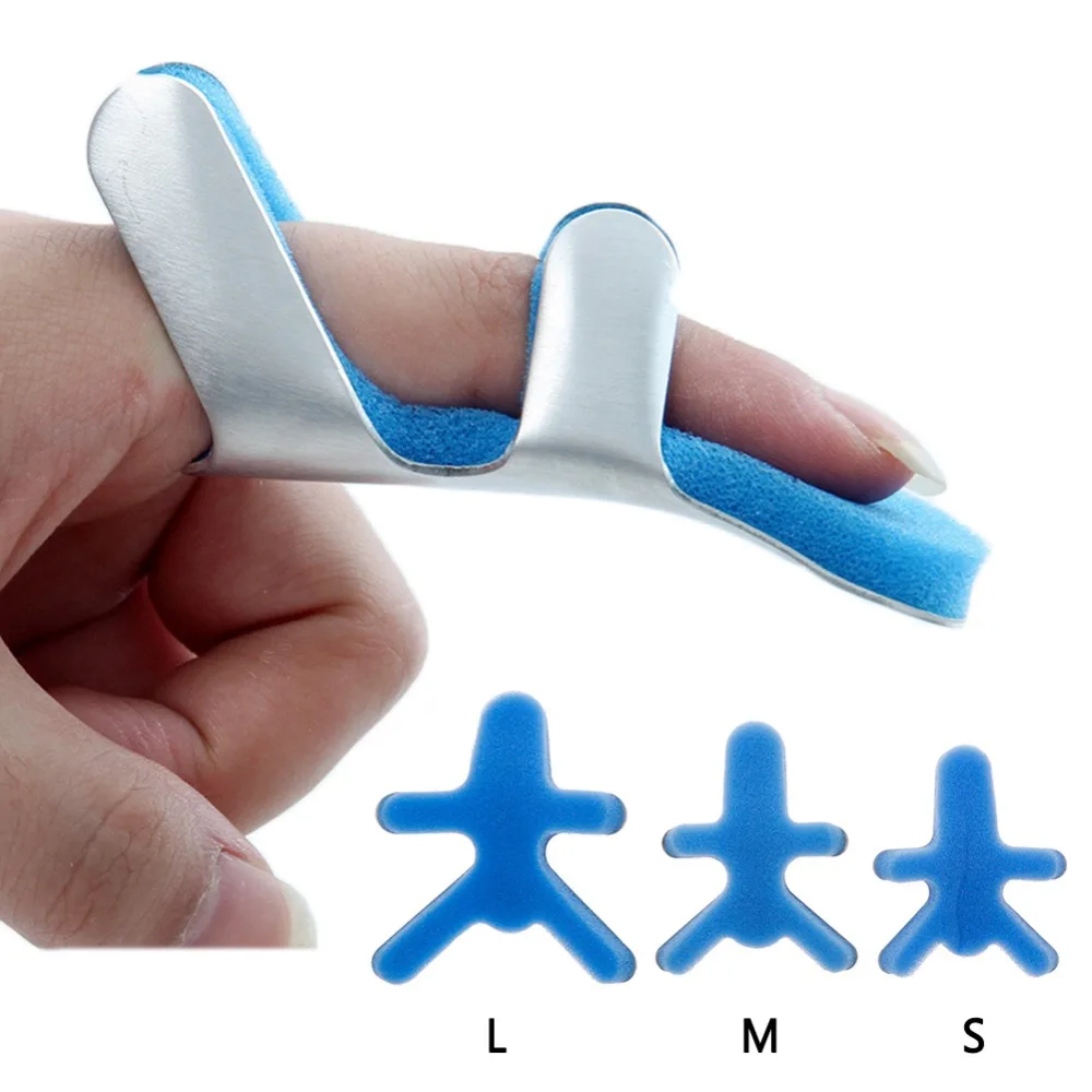 

1PCS Useful Durable Aluminium Foam Frog Shape Finger Protector Splint Fracture Protection for Right Left Fingers S M L #262729