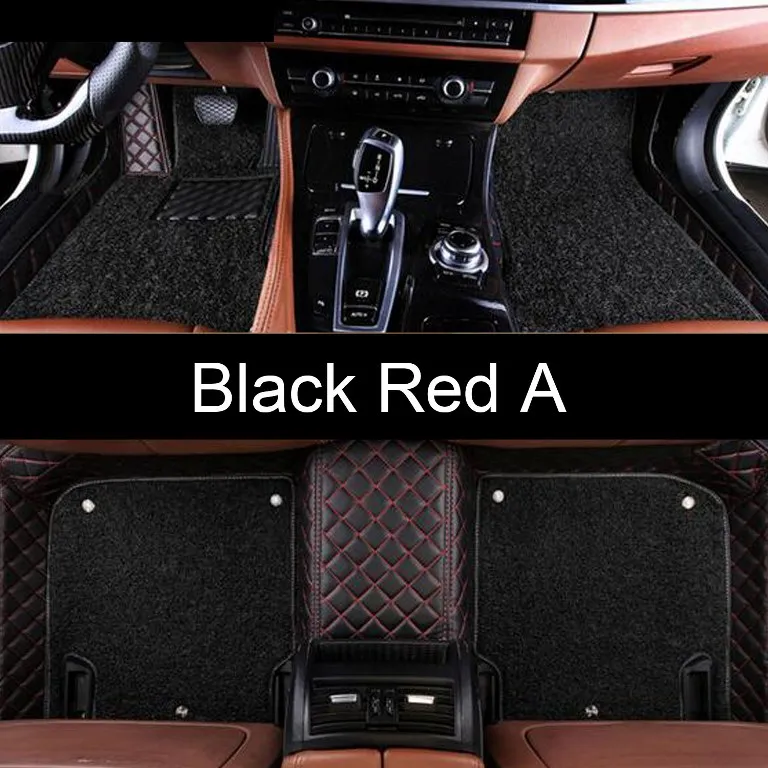 Автомобильные коврики с логотипом/фирменным логотипом для Audi A3 S3, чехол для ног, сверхмощный, защита от любых погодных условий, 5D, Автомобильный дизайн, Ковровые Коврики, вкладыши - Название цвета: Black Red A