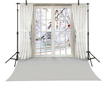 

Winter Snow Room Curtains backdrops Vinyl cloth High quality Computer printed custom Backgrounds