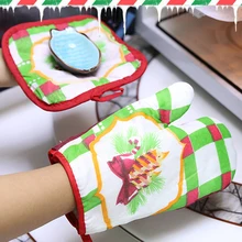 2 шт. рождественские толстые теплоизоляционные перчатки для микроволновой печи рукавицы для выпечки креативный кухонный инструмент противоскользящие крутые перчатки