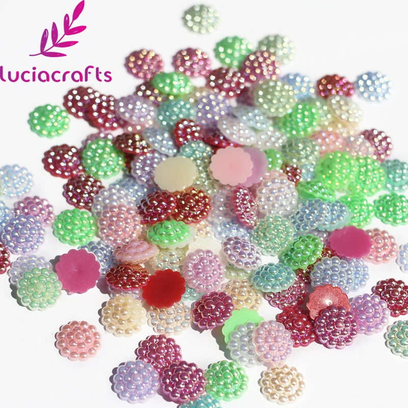 

Lucia Craft 13mm Multi colors option ABS Imitation Pearls Sunflower Flatback Pearls Scrapbook DIY Decoration 36/72pcs 005008026