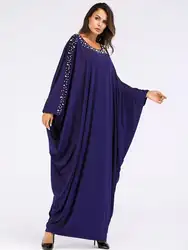 Для женщин мусульманская абайя для женщин длинное платье-Кафтан джилбаба Винтаж вечерние коктейльные Макси Леди Арабский исламский