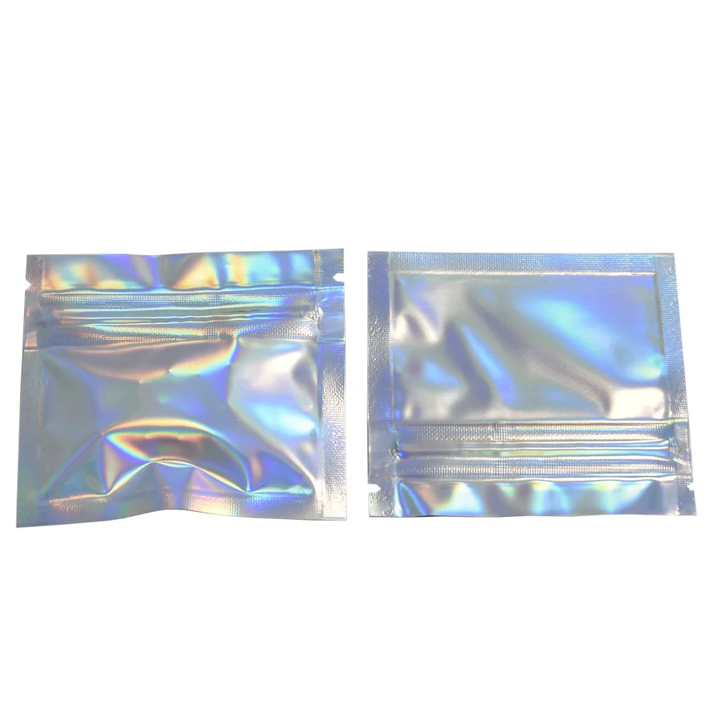 7,5*6 см тепловое уплотнение алюминиевой фольги Ziplock сумки плоский пакет на замке-молнии мешок Розничная Пластиковая фольга сумки на молнии - Цвет: Glittery