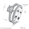 Fashion Solid 100% 925 Sterling Silver Wedding Bridal Set Luxury Jewelry Princess Cubic Zirconia Egagement Ring Set For Women 3