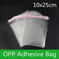 500pcs 10*25cm Self Adhesive Clear OPP/Poly Jewelry Bag Transparent OPP Bag Packing Plastic Gift Packaging Resealable OPP Bag
