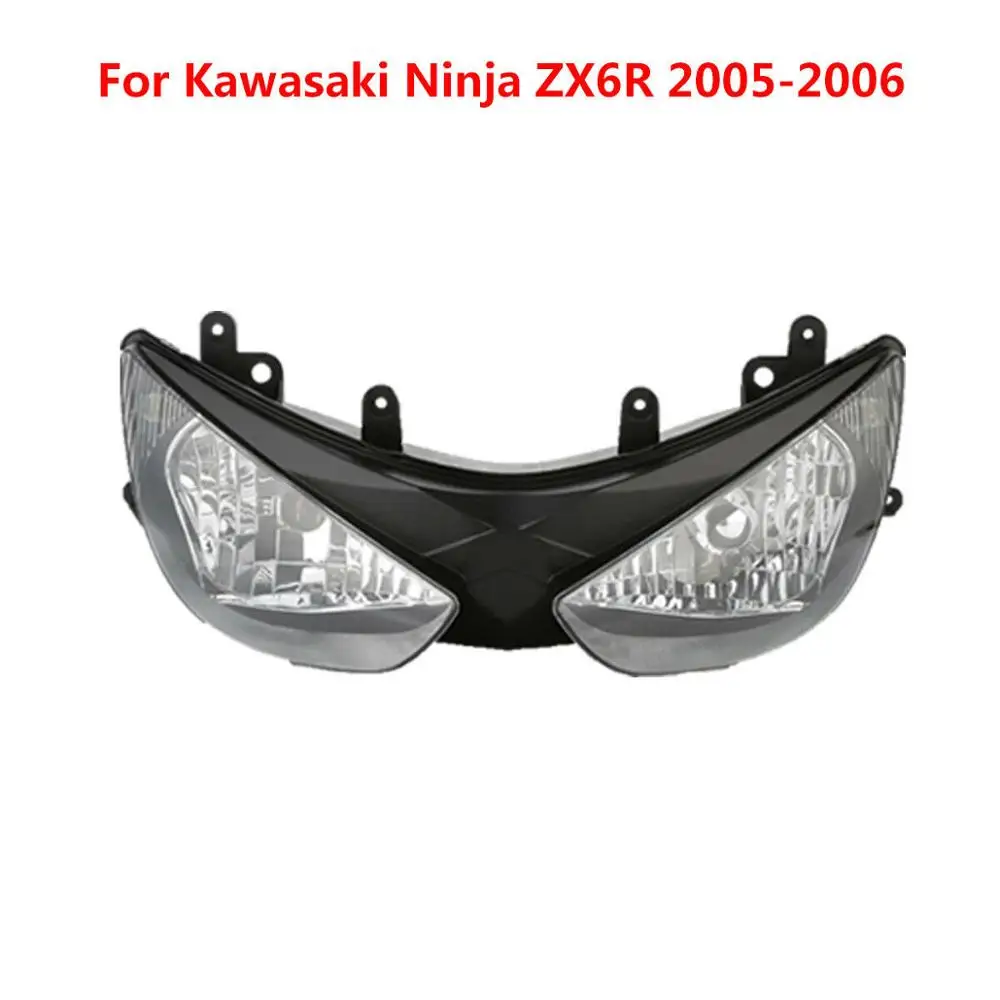 Передние фары для мотоцикла для Kawasaki Ninja ZX6R 2003-2004 2005-2006 2007-2008 2009-2012 2013 - Цвет: Белый