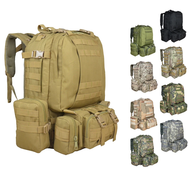 Military large backpack men's tactical large-capacity 50L Moore carrying multi-function assault travel bag | Багаж и сумки