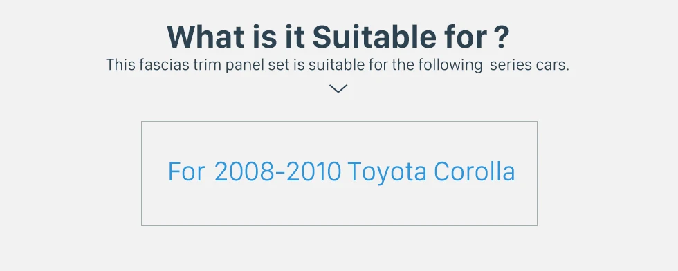 What is it Suitable for? Black Double Din 2008 2009 2010 Toyota Corolla Car Radio Fascia Stereo Dash Kit Audio Player Panel Plate