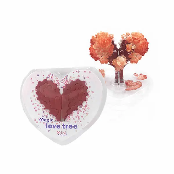 

Hot 2019 8x7cm Red Visual Magic Growing Paper Love Tree Magical Grow Loving Heart Christmas Trees Kids Science Toys For Children