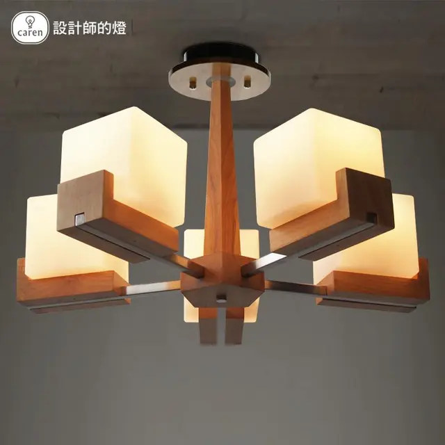 Lámparas de diseño salón dormitorio de la lámpara luces restaurante americano roble cubos de techo de.jpg 640x640.jpg