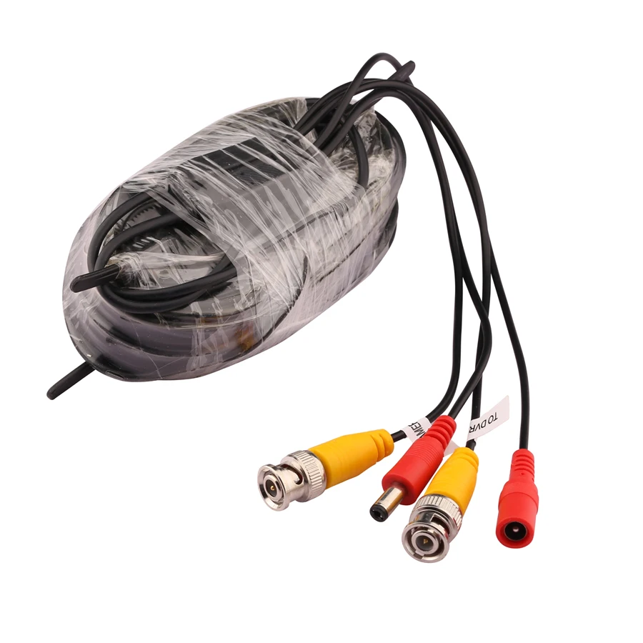 Hamrolte 4pcs/lot 18.3M 60FTCCTV Power Video BNC + DC plug cable for CCTV and CCTV Camera Surveillant System