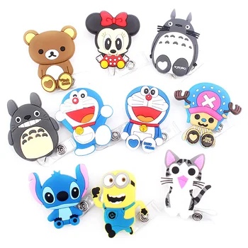 

1 pcs / lot New Cartoon Retractable Pull Badge Reel ID Name Tag Card Nurse Badge Holder 2019 lovely Kids Reels