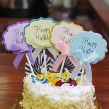 5 шт./лот лук счастливый украшение для именинного торта DIY пустой Свадебный кекс флажки для дня рождения Декор для выпечки торта торт для детского праздника флаги