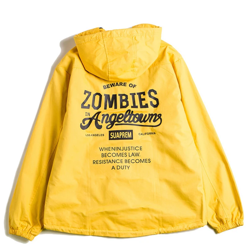 Street Style Hooded Jackets Coat Men Hip Hop Cotton Streetwear Jacket 2018 Autumn Fashion Clothing Windbreaker Yellow Red WS231 Street Style Hooded Jackets Coat Men Hip Hop Cotton Streetwear Jacket 2018 Autumn Fashion Clothing Windbreaker Yellow Red WS231