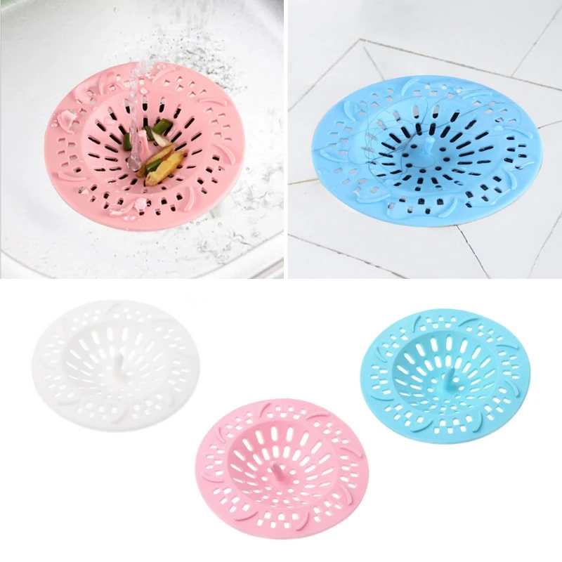 

Drain Hair Stopper Cover Filter Sink Strainer Silicone Bathroom Kitchen Shower