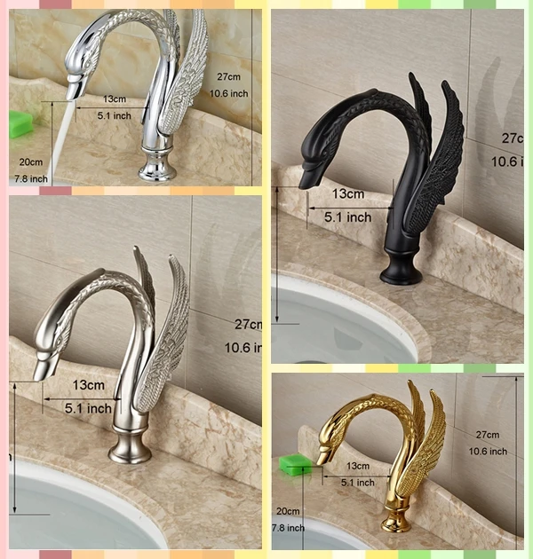 

Newly Arrival Swan Style Basin Tub Faucet Spout Deck Mounted