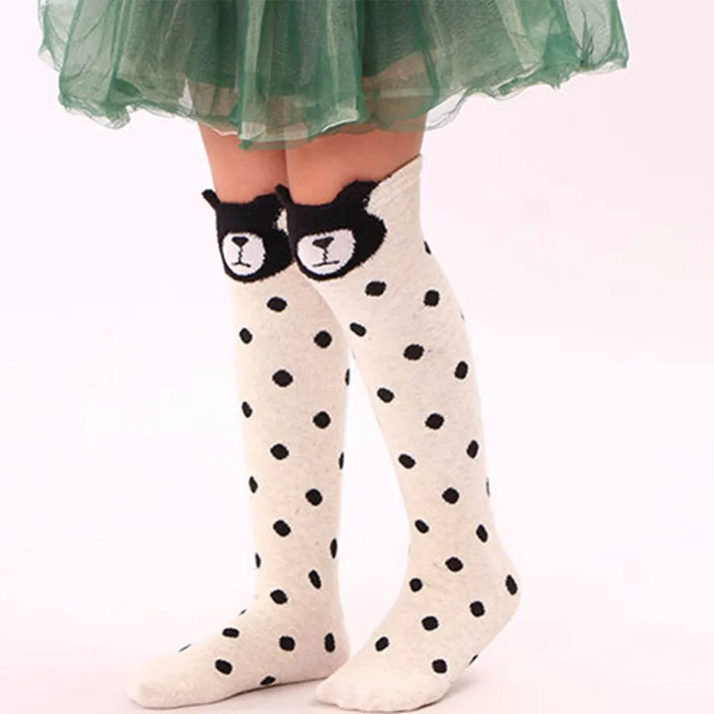 

Fashion Kids Girls Warm High Stockings Child Soft Cotton Pantyhose Tights Cute Cartoon Stretchy Leg Women's Stocking