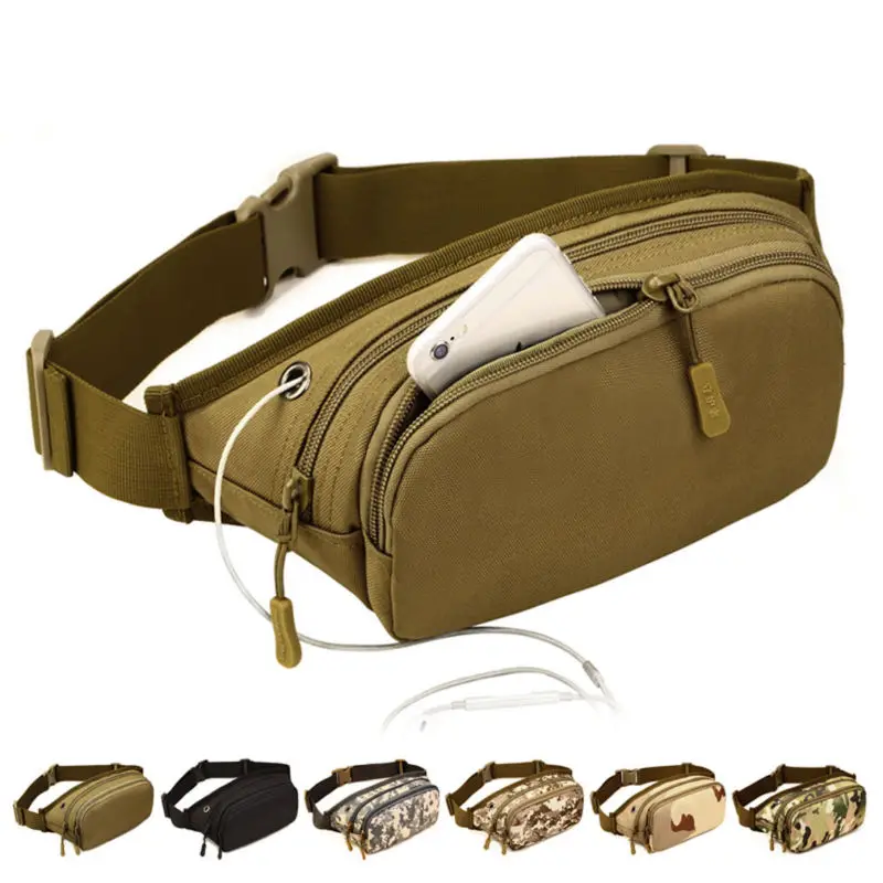 2018 Men Nylon Sling Chest Fanny Pack Waist Bag Travel Military Hip Bum